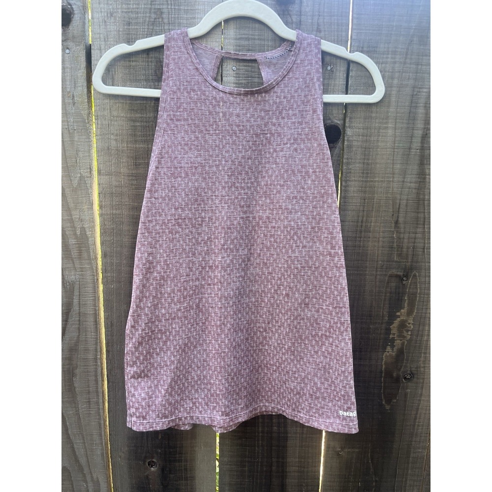 PATAGONIA Women Ridge Flow Tank Top Racerback Sz Small Mauve Active Run Yoga